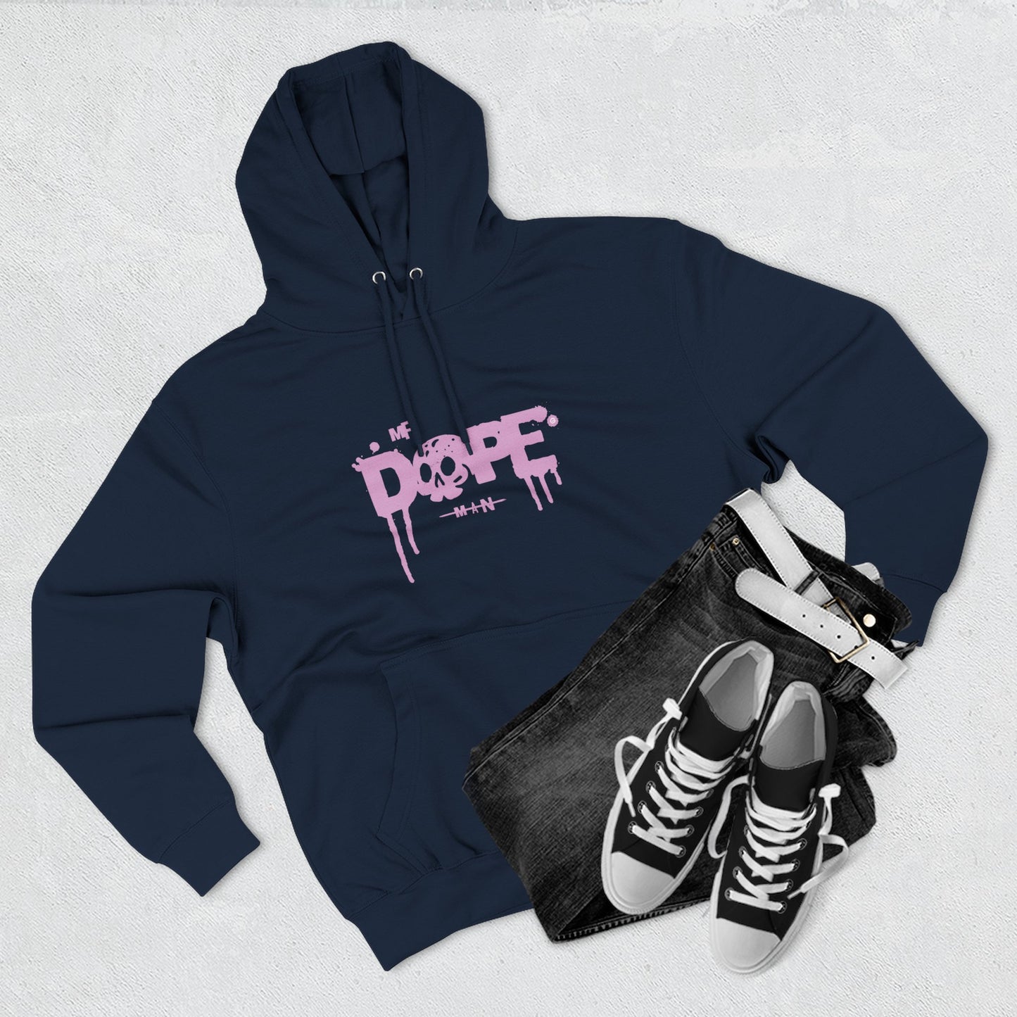Dope Skull Graphic Hoodie Pink Drip Streetwear