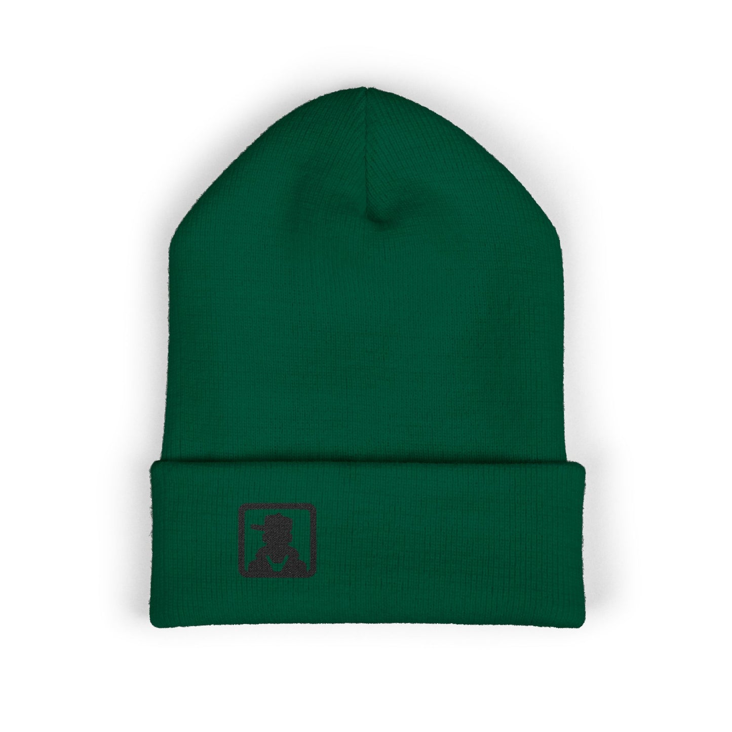 Embroidered Detective Silhouette Cuffed Beanie