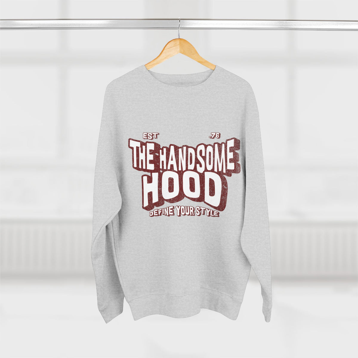 Crewneck Sweatshirt — "The Handsome Hood" Retro Script Pullover