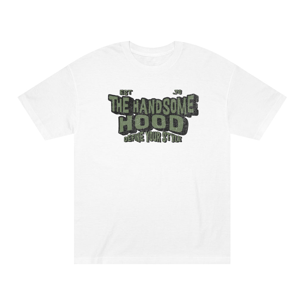 The Handsome Hood Tee — Vintage Military Green Graphic T-Shirt