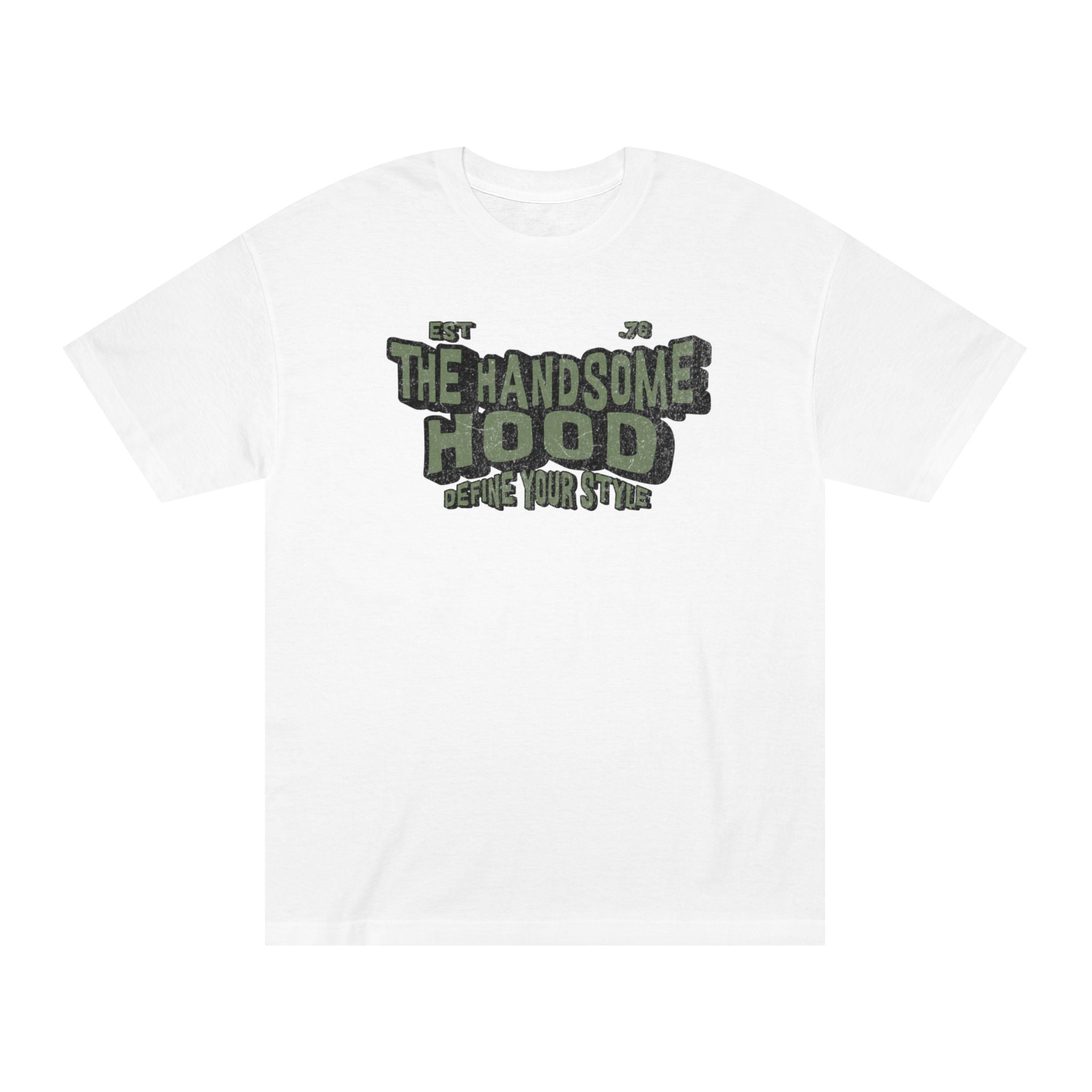 The Handsome Hood Tee — Vintage Military Green Graphic T-Shirt