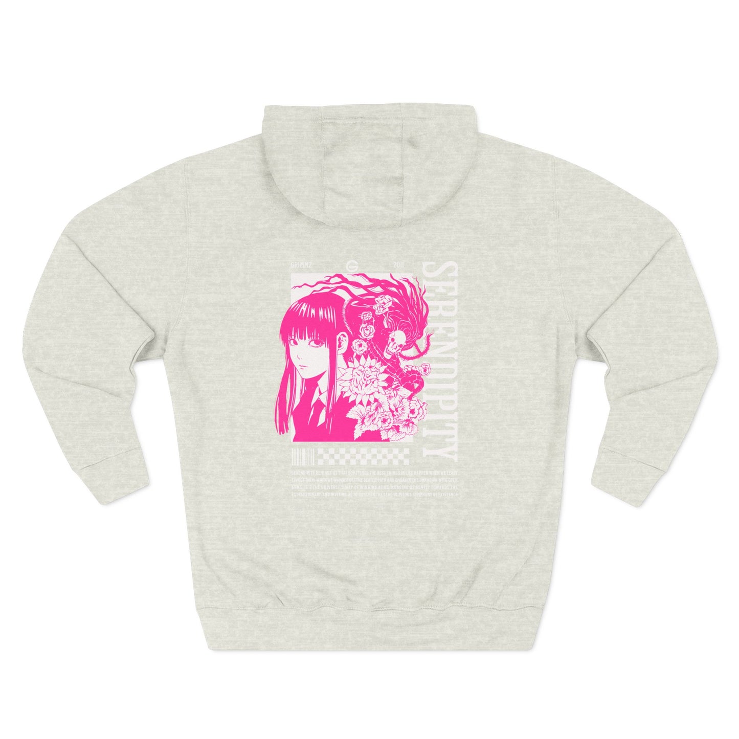 Pink Anime Girl Fleece Hoodie