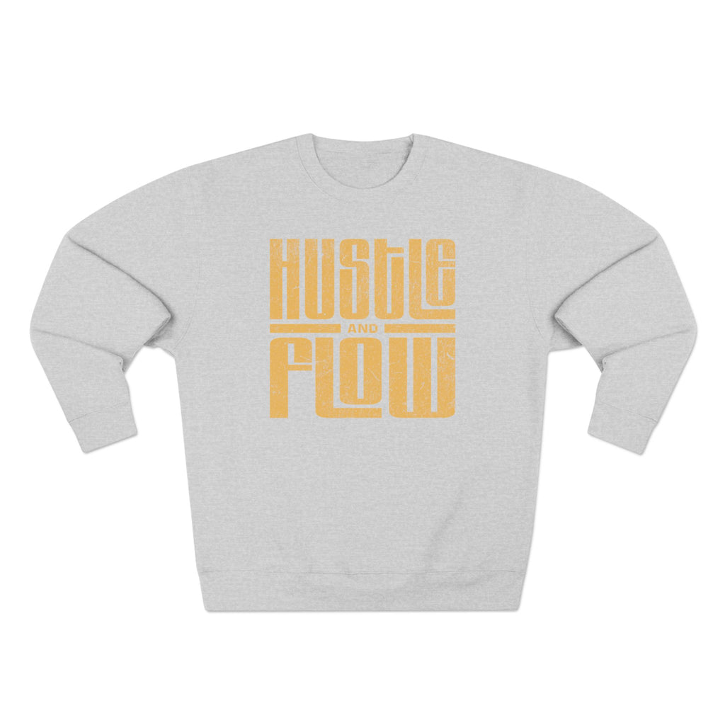 Hustle Flow Crewneck Sweatshirt — Retro Block Letter Motivational Pullover