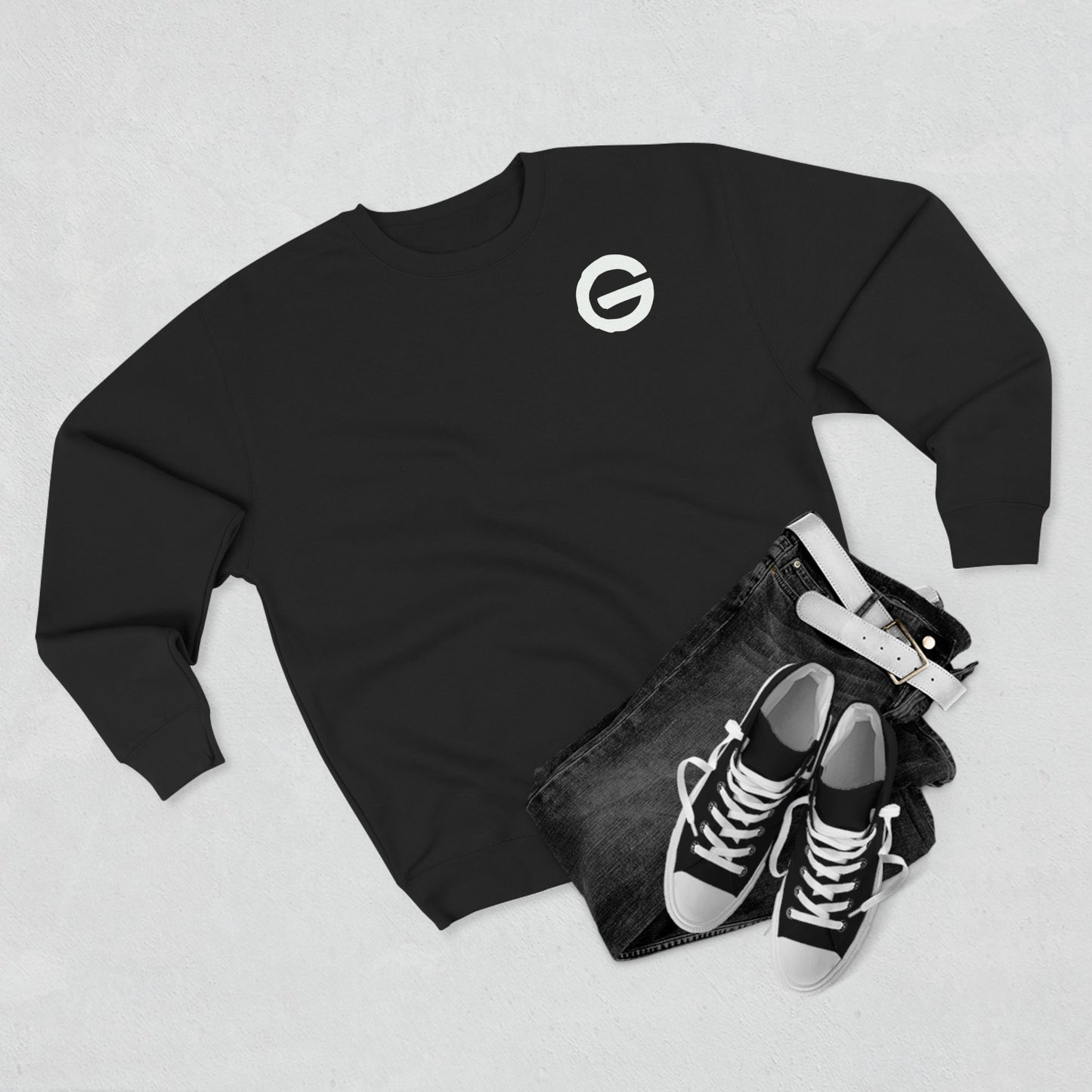 Skeleton Skate Crewneck Sweatshirt — "Fall Seven Ride Eight" Graphic