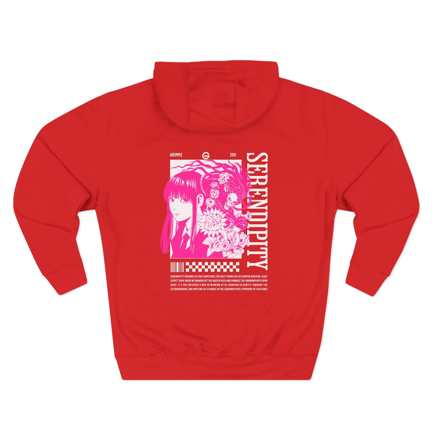 Pink Anime Girl Fleece Hoodie