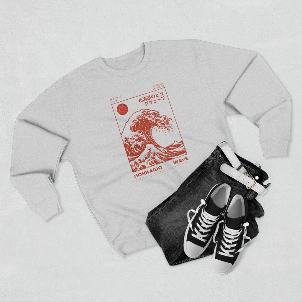 Wave Crewneck Sweatshirt — Hokkaido Wave Graphic