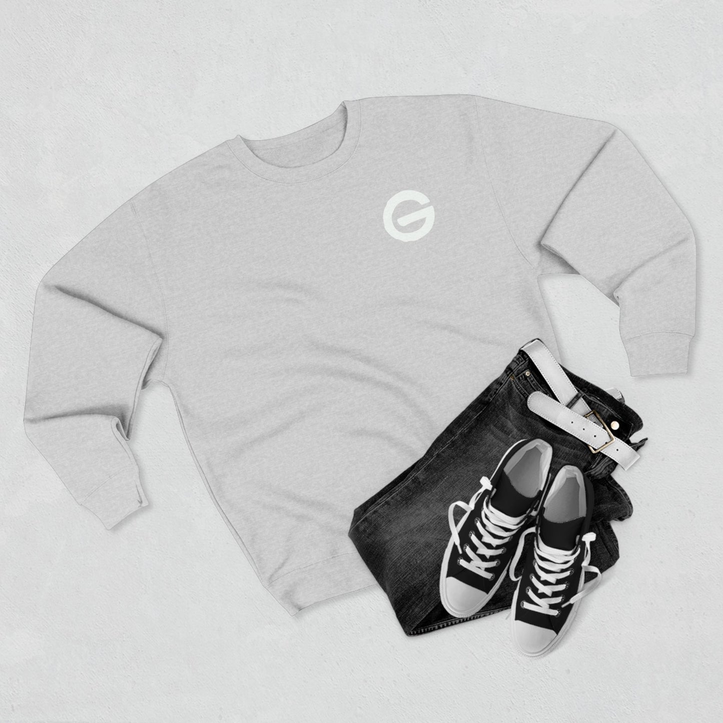 Crewneck Sweatshirt Minimal Logo Casual Pullover