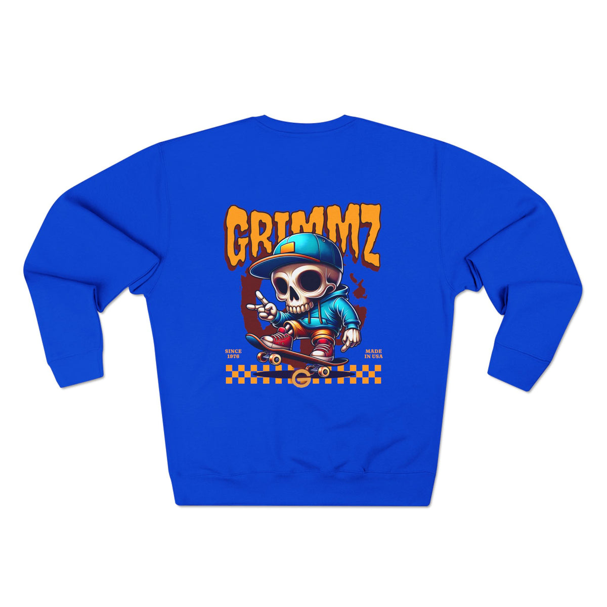 GRIMMYZ Skull Skateboard Crewneck Sweatshirt