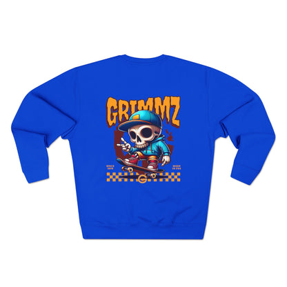 GRIMMYZ Skull Skateboard Crewneck Sweatshirt