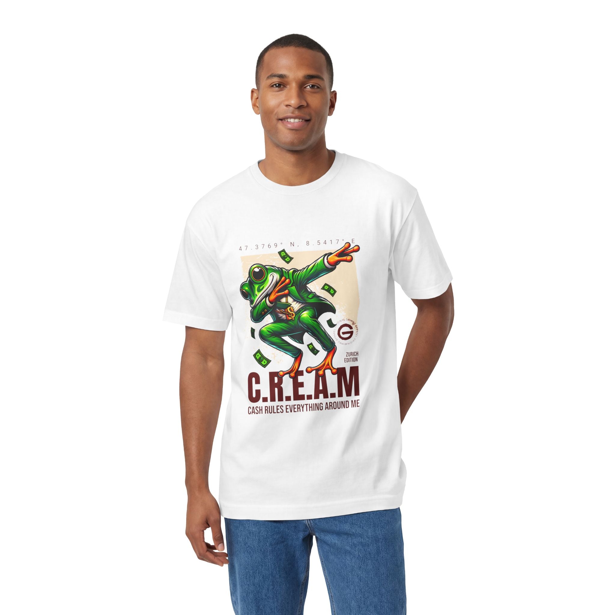 C.R.E.A.M. Frog Graphic Tee — 'Cash Rules Everything Around Me' Streetwear T-Shirt
