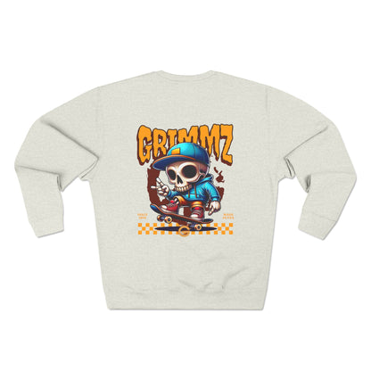 GRIMMYZ Skull Skateboard Crewneck Sweatshirt