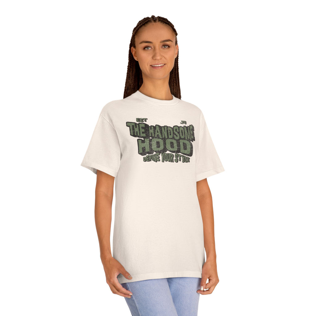 The Handsome Hood Tee — Vintage Military Green Graphic T-Shirt