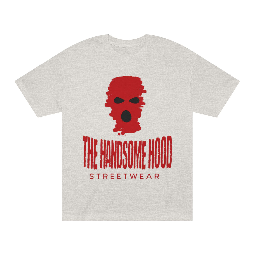 The Handsome Hood Streetwear Tee — Red Balaclava Graphic T-Shirt