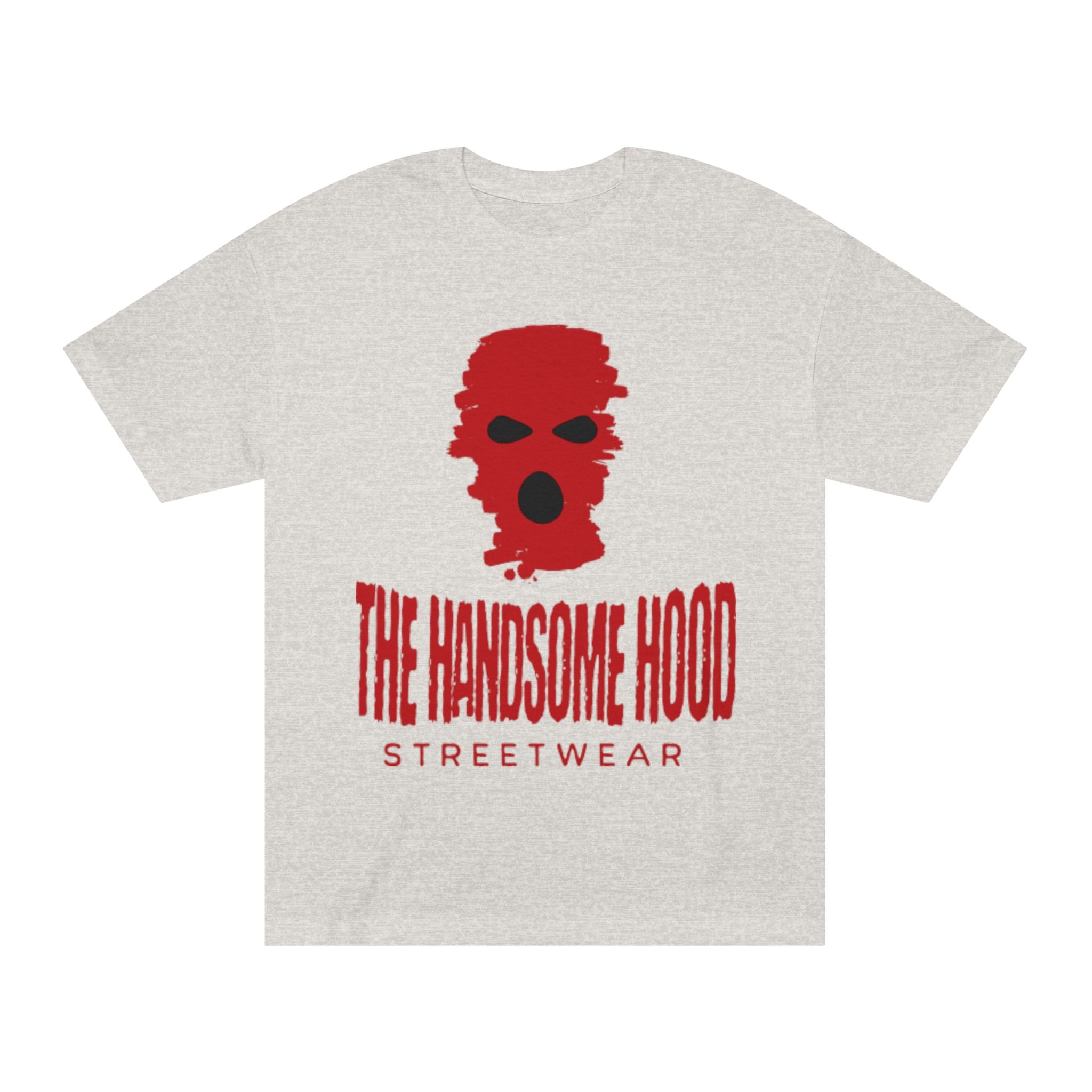 The Handsome Hood Streetwear Tee — Red Balaclava Graphic T-Shirt