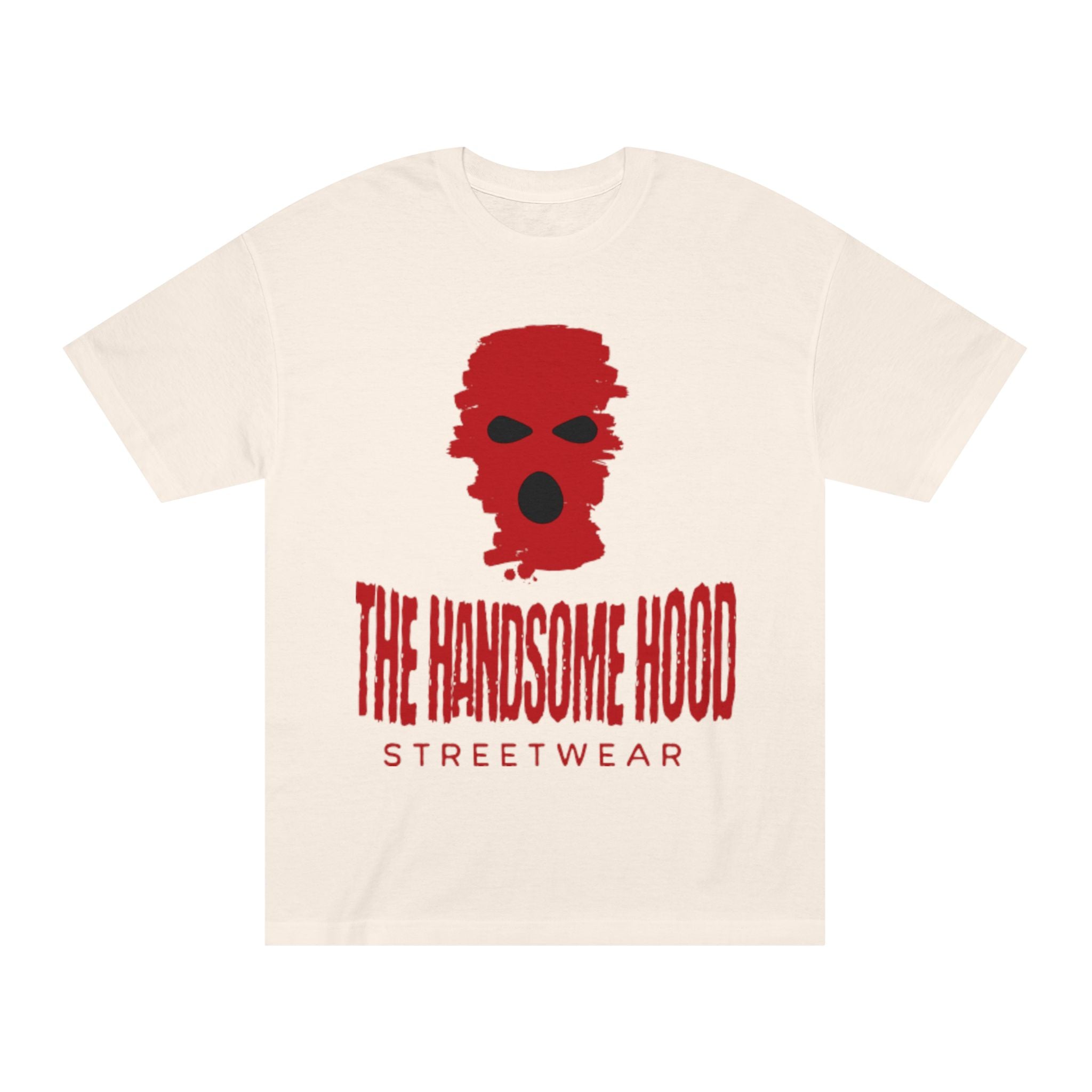 The Handsome Hood Streetwear Tee — Red Balaclava Graphic T-Shirt