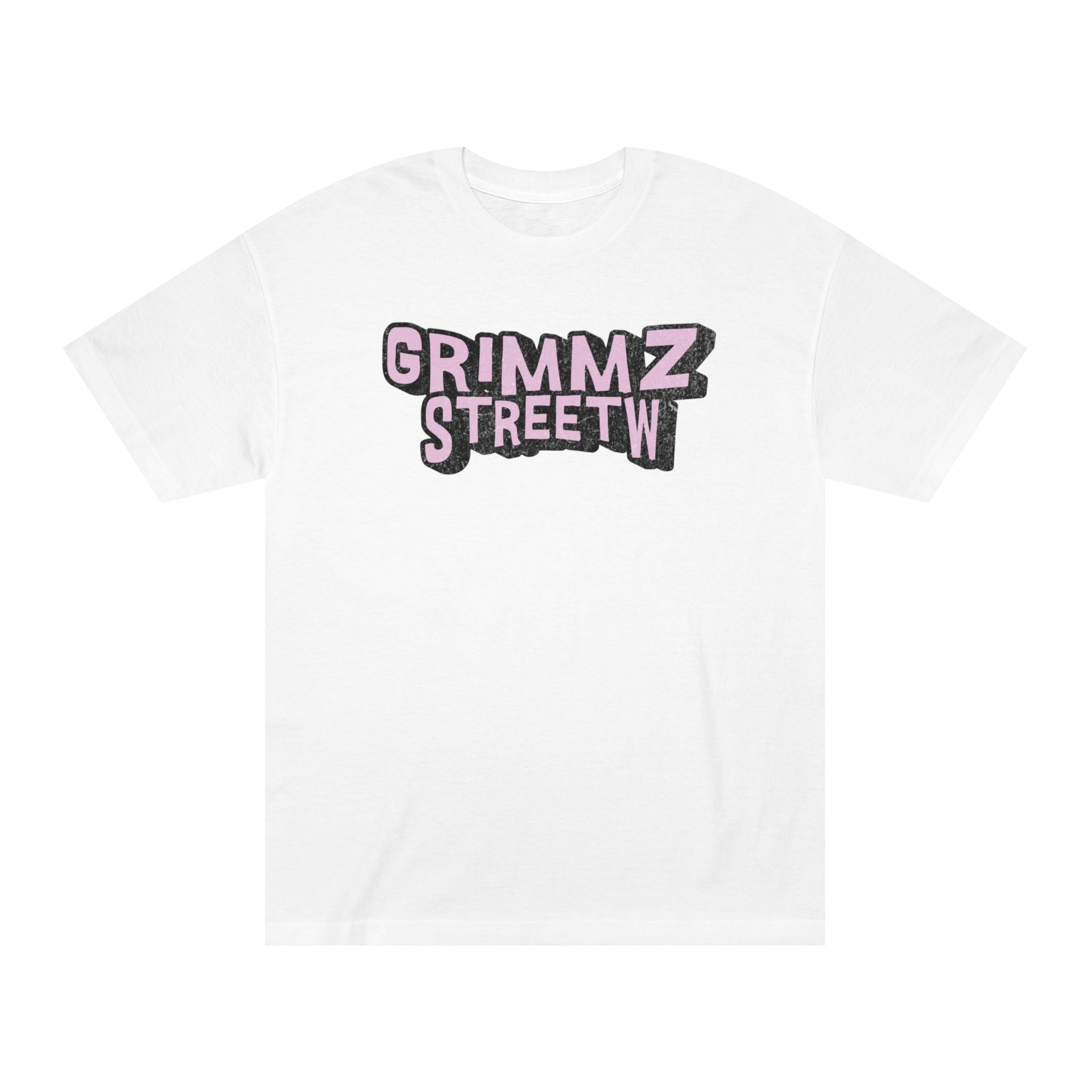 Grimmz Streetwear Tee — Pink Graffiti Logo T-Shirt