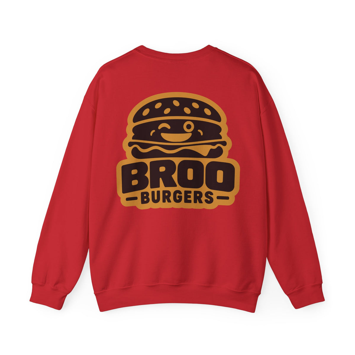 Burger Logo Sweatshirt — 'BROO Burgers' Retro Fast Food Crewneck