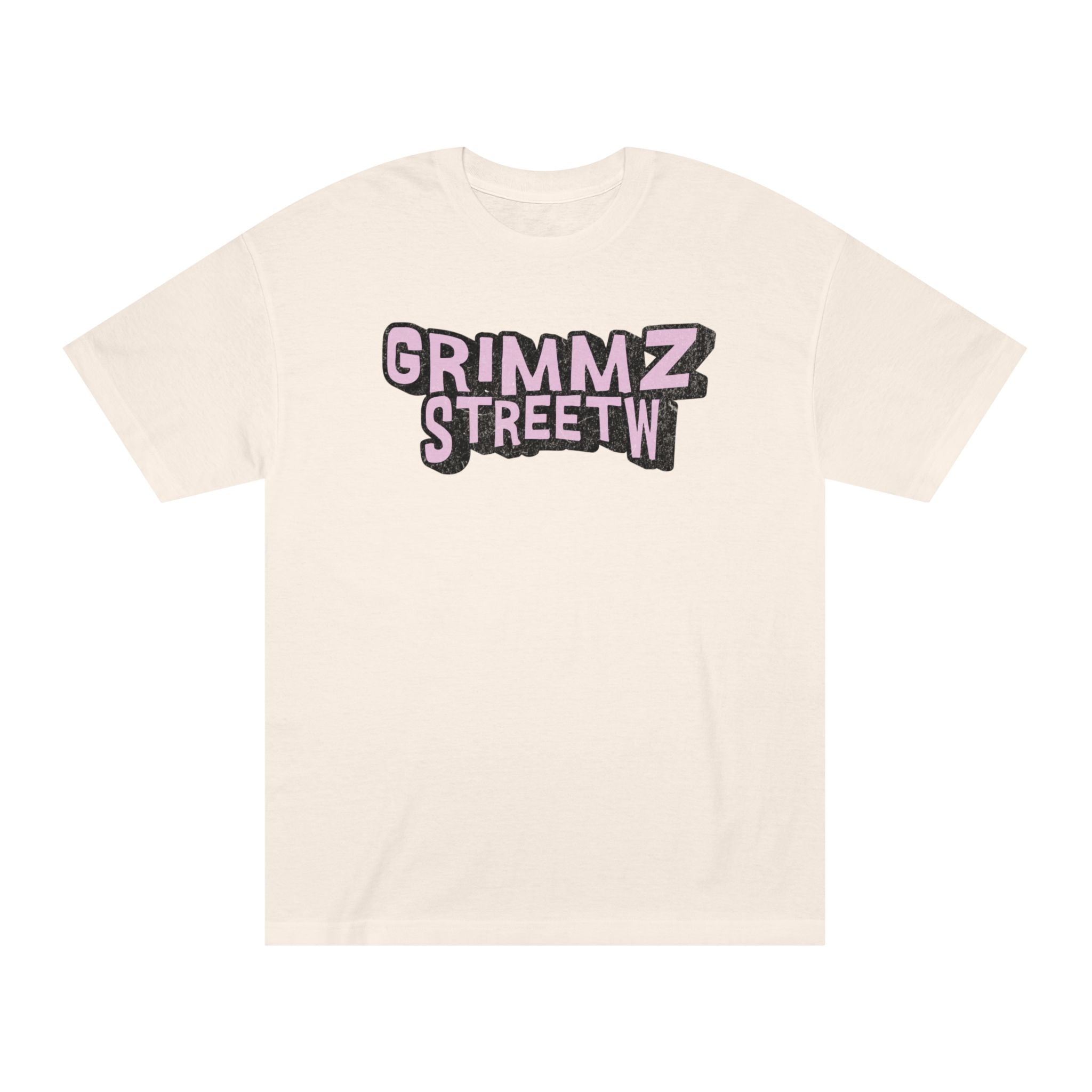 Grimmz Streetwear Tee — Pink Graffiti Logo T-Shirt