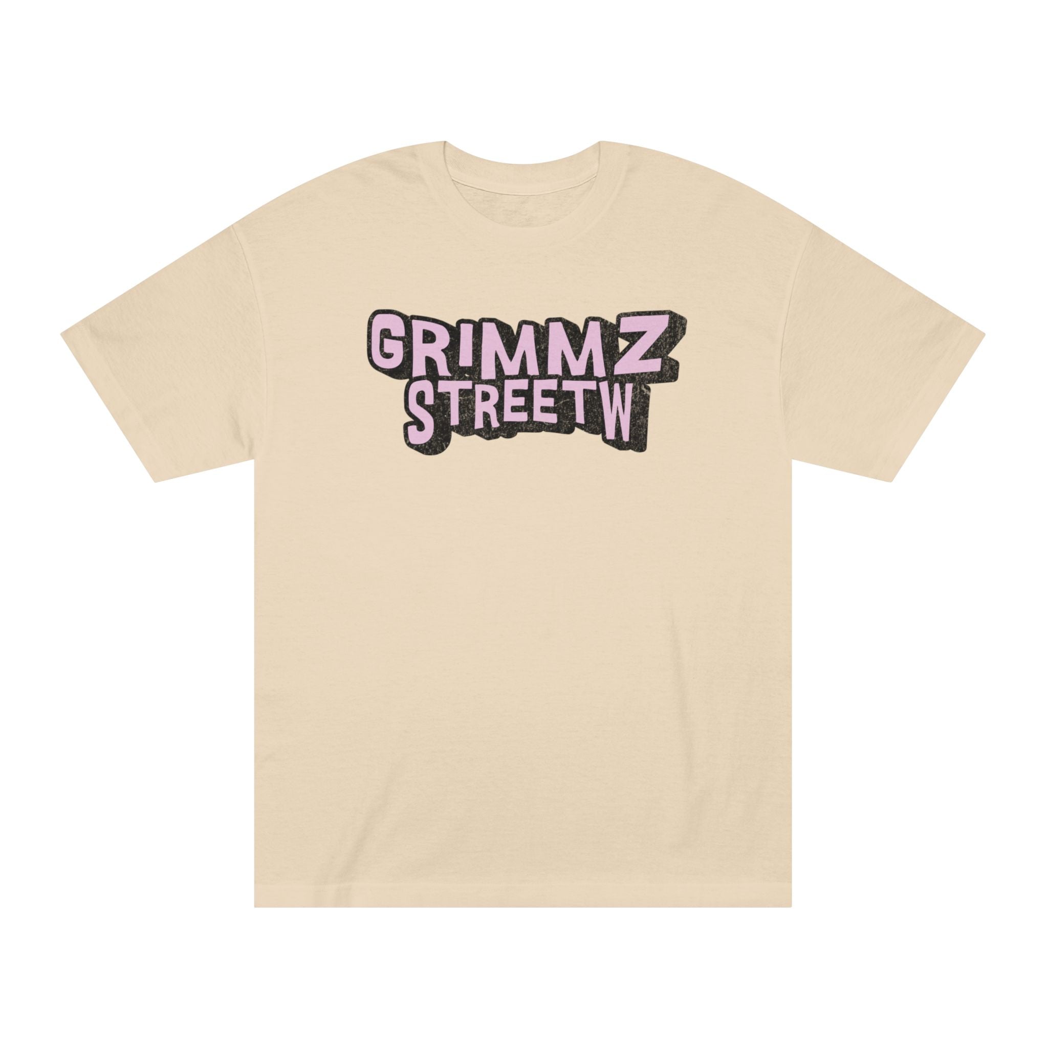 Grimmz Streetwear Tee — Pink Graffiti Logo T-Shirt