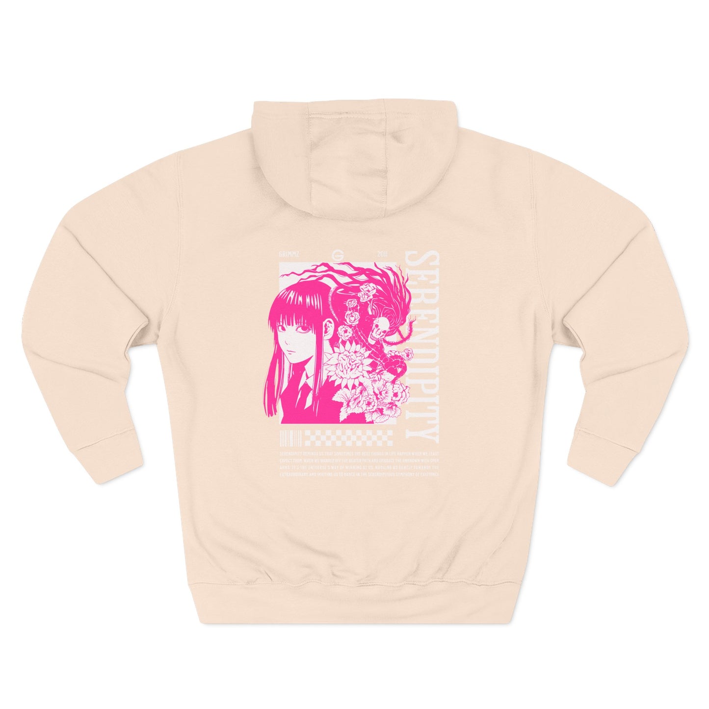 Pink Anime Girl Fleece Hoodie