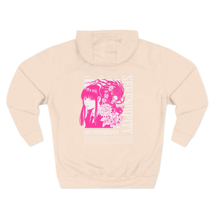 Pink Anime Girl Fleece Hoodie