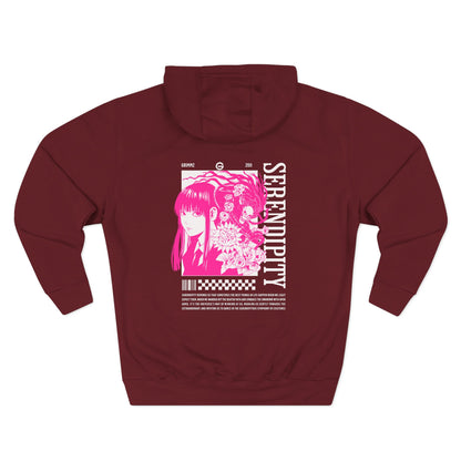 Pink Anime Girl Fleece Hoodie