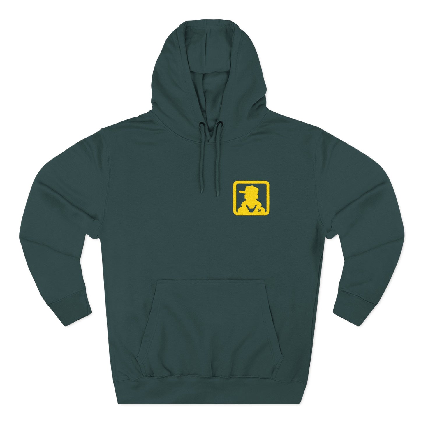 Minimal White Pocket Logo Hoodie