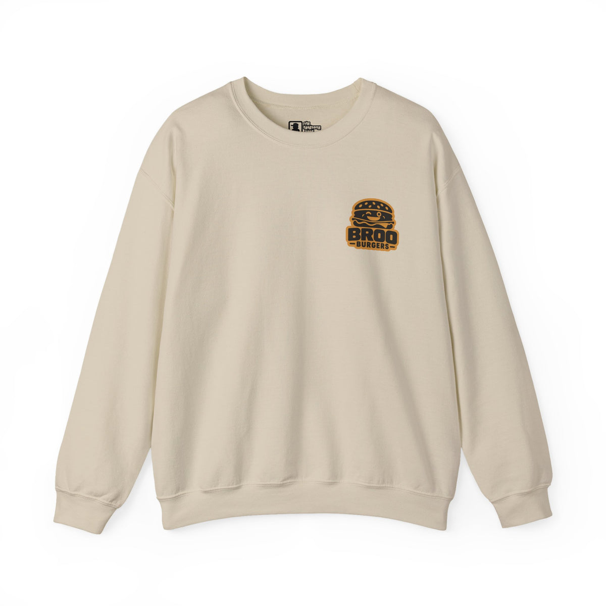 Burger Logo Sweatshirt — 'BROO Burgers' Retro Fast Food Crewneck