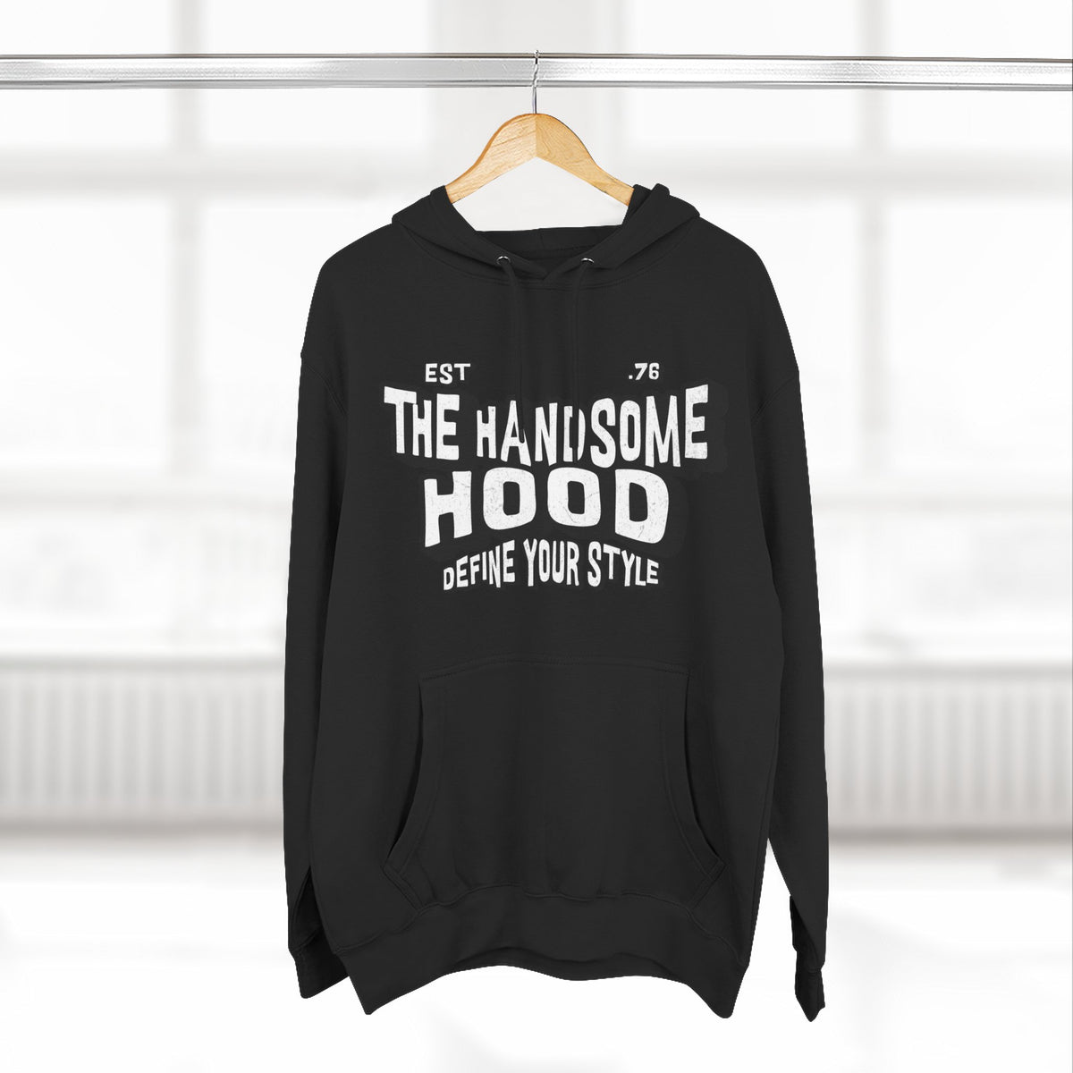 The Handsome Hood Fleece Hoodie - Retro Script Graphic Pullover