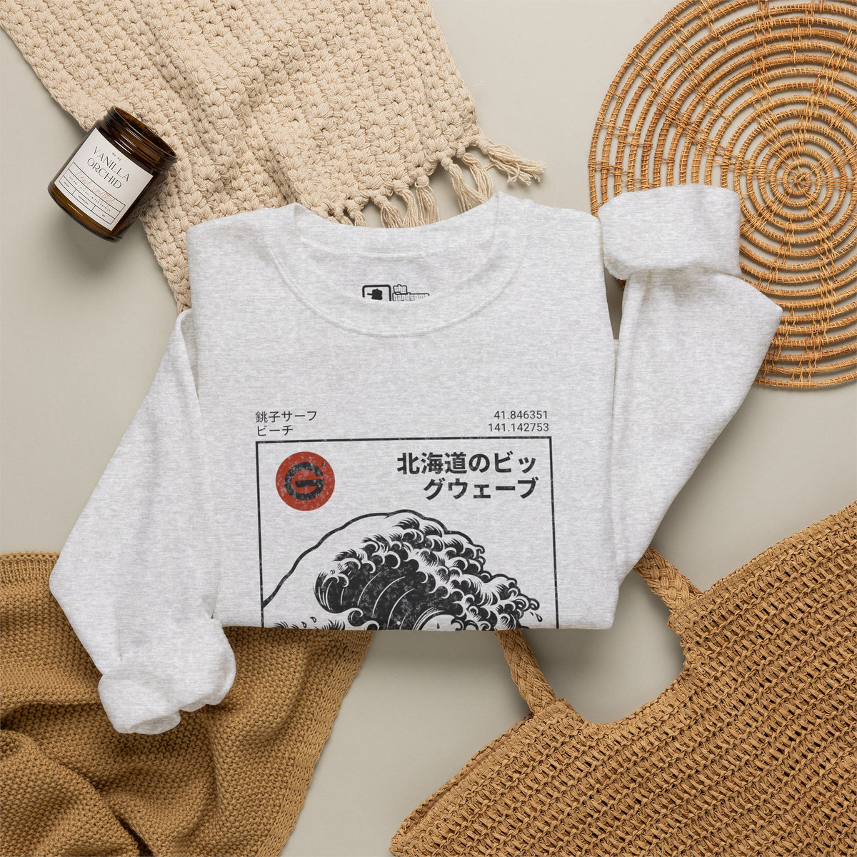 Hokkaido Wave Crewneck Sweatshirt