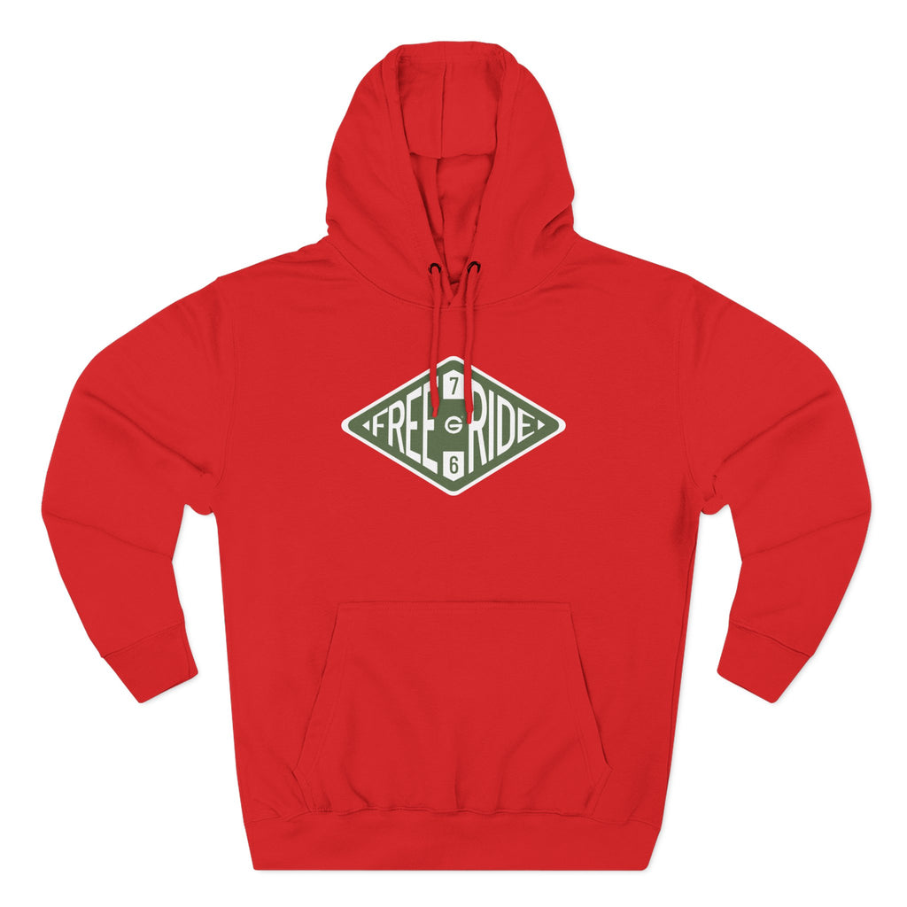 Free Ride Pullover Hoodie — Vintage Diamond Skate/Surf Logo Fleece