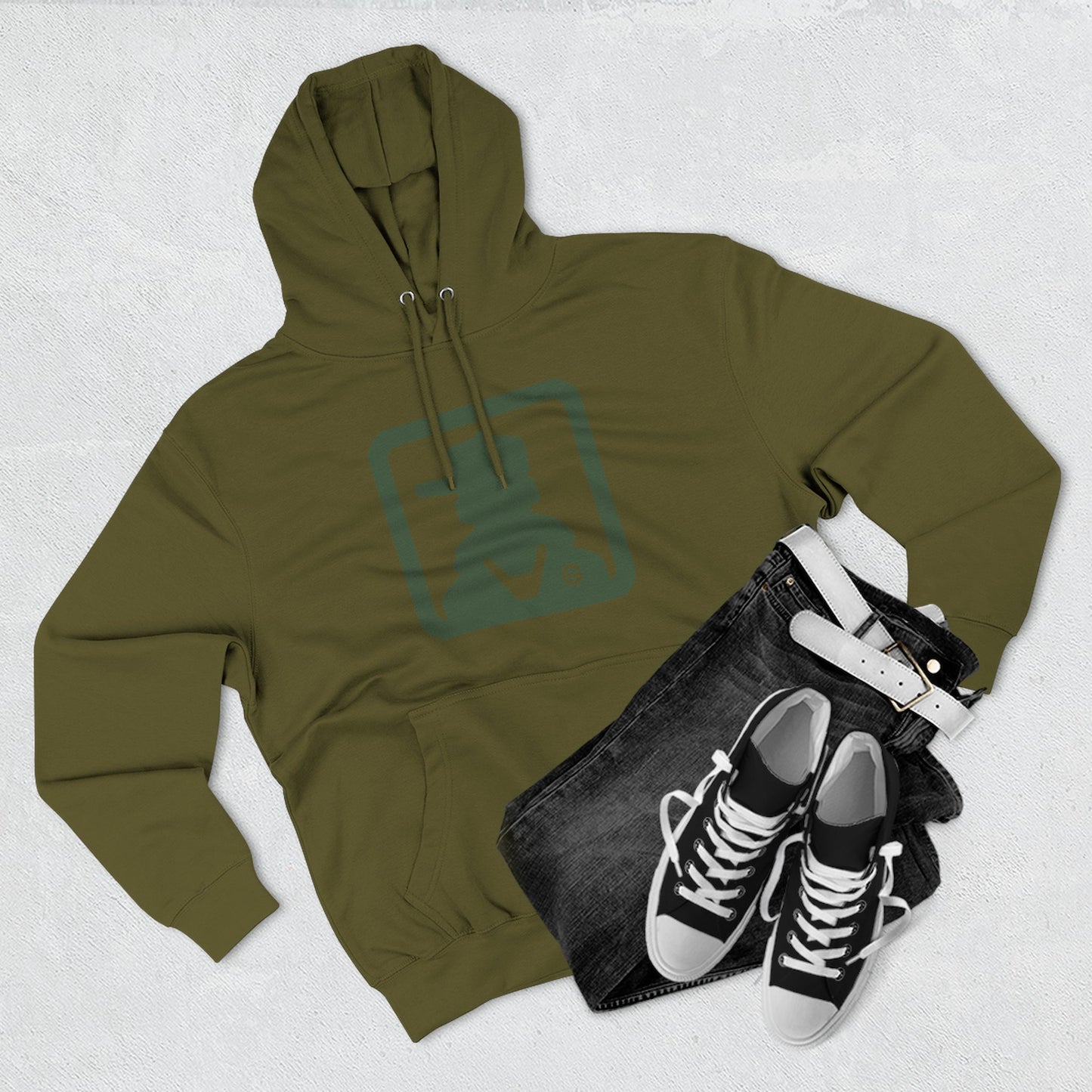 Minimal Green Icon Hoodie Pullover