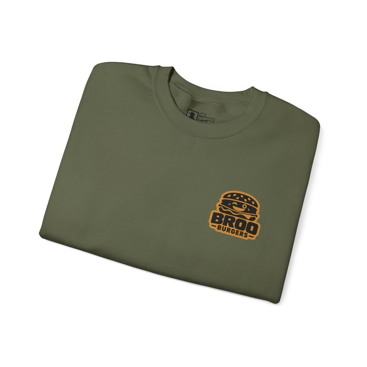 Burger Logo Sweatshirt — 'BROO Burgers' Retro Fast Food Crewneck