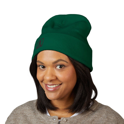 Embroidered Detective Silhouette Cuffed Beanie