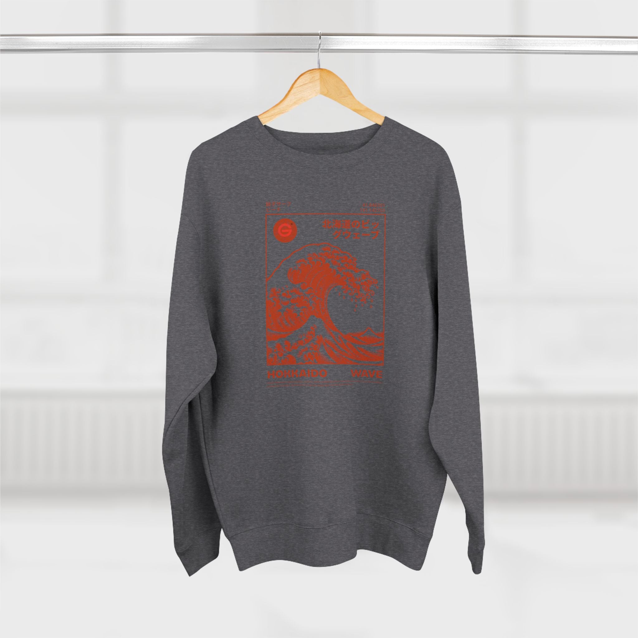 Wave Crewneck Sweatshirt — Hokkaido Wave Graphic