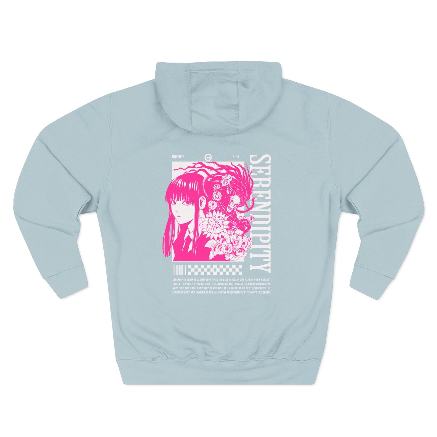 Pink Anime Girl Fleece Hoodie