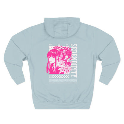 Pink Anime Girl Fleece Hoodie