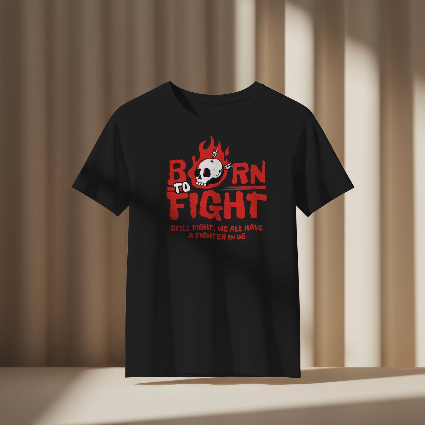 GRIMMZ UNISEX T-SHIRT BORN TO FIGHT
